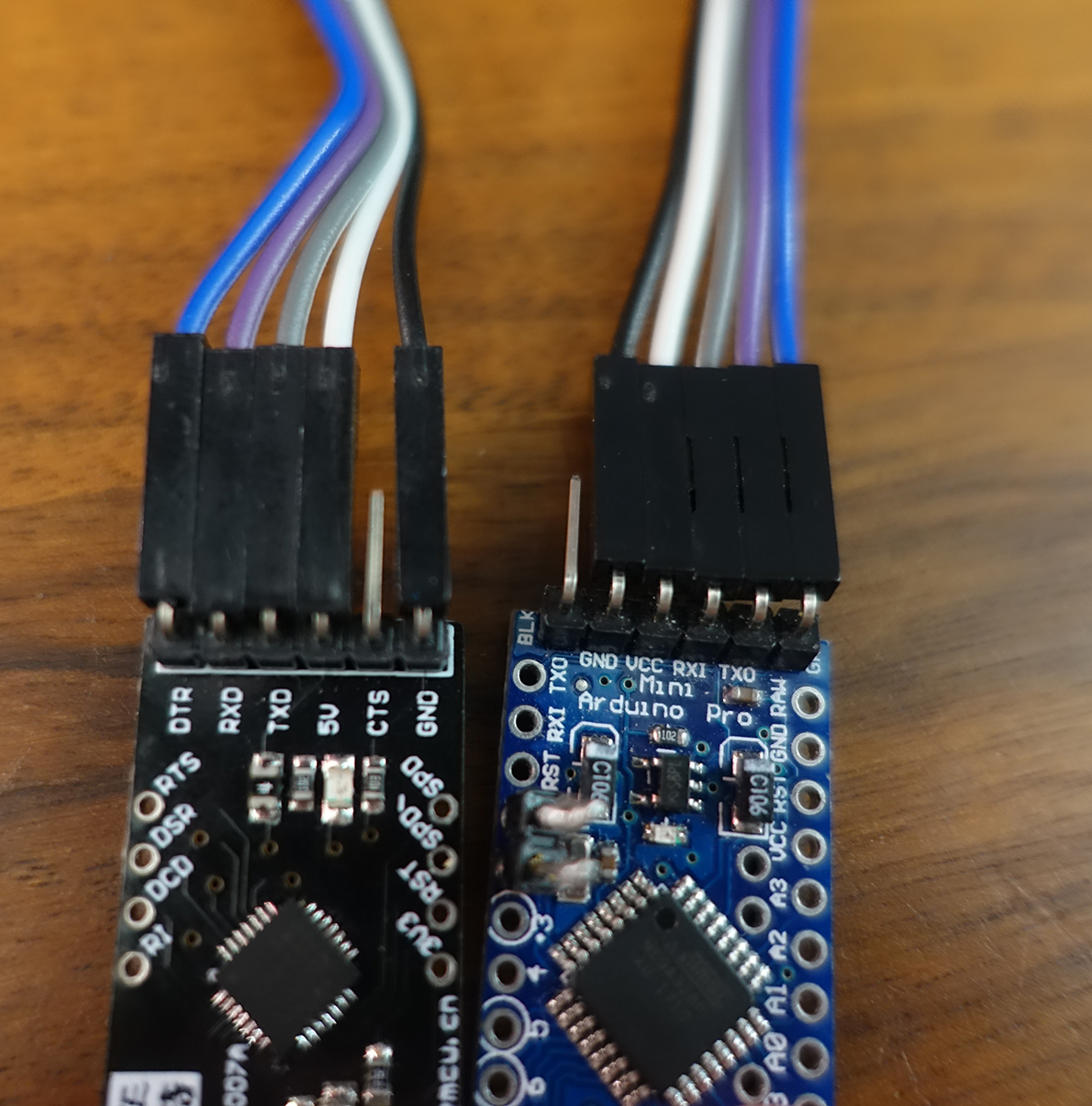 Connecter un Arduino Pro Mini à un CP2102 UART
